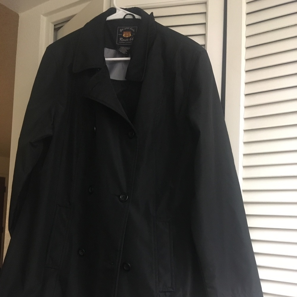 Route 66 black raincoat